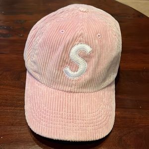 Supreme S Logo 6-Panel Corduroy Pink S23